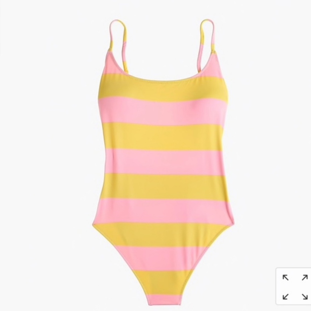 J. Crew One Piece Swimsuit Stripe Scoopback M(E12) - Picture 3 of 4